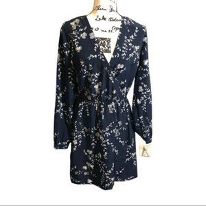 Gap Navy Blue Floral Faux Wrap Dress
